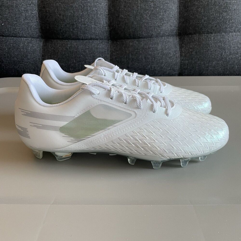 Under Armour Football Cleats White Silver Blur Lux MC 3023956-103 Mens Size 11.5
